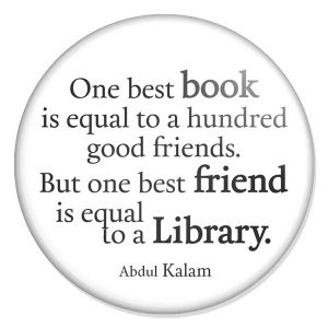 espelho de bolso "One best book is equal to a hundred good friends. But one best friend is equal to a Library."