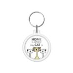 porta-chaves "HOME is where my CAT is"