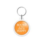 porta-chaves "BOOKS & TEA make me HAPPY"