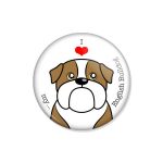 crachá ou íman "I love my English Bulldog"