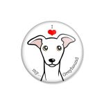 crachá ou íman "I love my Greyhound"