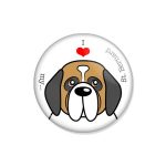 crachá ou íman "I love my St. Bernard"