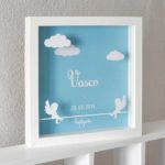 quadro 3d baptismo menino